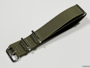 ラグ幅：20mm リブ編み 高品質 NATO ストラップ カラー：グリーン 腕時計ベルト ナイロン 時計用バンド ファブリック rib
