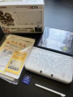 【中古美品】Nintendo 3DSll アイルーホワイト 箱付き 完品