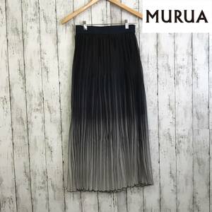 MURUA ムルーア 　バイカラーシアープリーツスカート　Fサイズ　ウエストはゴム仕様なのでストレスフリーな履き心地 　S7-201　USED