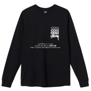 ■激レア■コムデギャルソンCDG×ステューシー限定長袖Tシャツ-STSSY40周年記念-■Mサイズ■黒■新品タグ付き■正規品