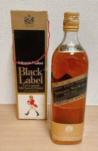 【ジョニーウォーカ― ブラックラベル スコッチウイスキー】金キャップ/4/5QUART 86.8PROOF/Johnnie Walker/箱付き/A66-025