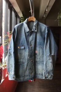 SAINT M×××××× セントマイケルHEART TAG COVERALL カバーオール デニム ビンテージ サイズL 新品未使用品