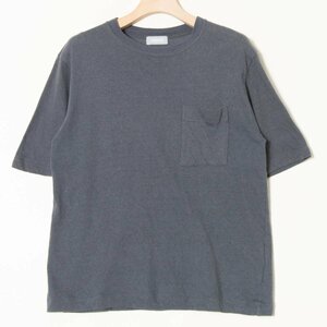 メール便◯ MACKINTOSH PHILOSOPHY マッキントッシュフィロソフィー ポケット付き半袖Tシャツ 綿麻 クルーネック 無地 グレー 灰 2 日本製