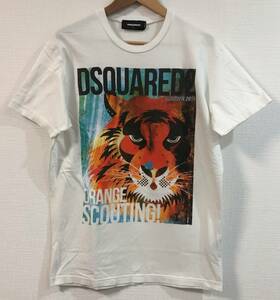 美品 ディースクエアード ロゴ Tシャツ 白 サイズL DSQUARED2 ORANGE SCOUTING