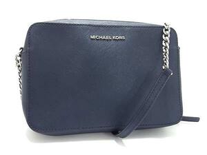 1円 ■美品■ MICHAEL KORS マイケルコース PVC ショルダーバッグ クロスボディ レディース ネイビー系 BM4015