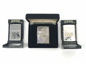 (KW1440他)【１円スタート！】ZIPPO ジッポ オイルライター 喫煙具 3点セット 未使用品 美品 箱付き 仮面ライダー25周年記念等 限定品あり