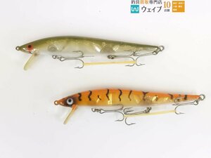 HEDDON ヘドン ヘッドハンターミノー 反射板入り 縦割れ 吹き目 オールドルアー 2点セット