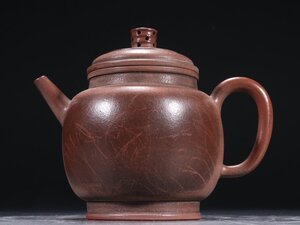 【安】明時代 周季山銘 素紋茶壺 宜興紫砂 常滑 朱泥急須 煎茶道具 茶壷 古美味 古董品 時代物 289