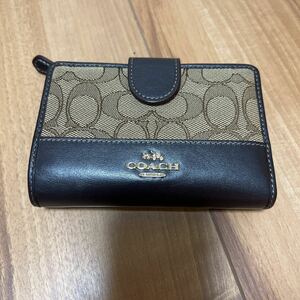 【G2】COACH コーチ 財布 二つ折り財布 ブラウン ジャンク品