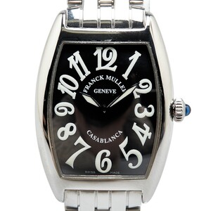 フランクミュラー カサブランカ 腕時計 1752Qz クオーツ ブラック文字盤 ステンレススチール レディース FRANCK MULLER 【中古】