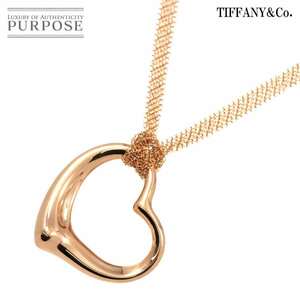 ティファニー TIFFANY&Co. オープンハート メッシュ 幅36mm ネックレス 71cm K18 PG ピンクゴールド 750 Open Heart Necklace 90231418