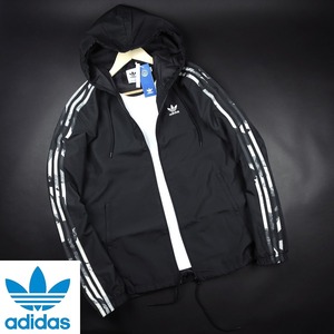 新品★アディダス オリジナルス/adidas/カモ柄スリーストライプス ウインドブレーカー664/黒/【2XL】