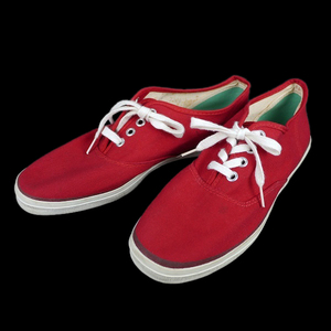 デッドストック USA製 70s 80s ビンテージ アメリカ ストアブランド キャンバス デッキ シューズ レディース スニーカー 靴 古着 赤