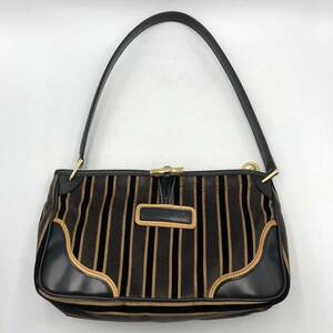 中古　LONGCHAMP　ロンシャン　ロゾ　ハンドバッグ　ショルダーバッグ　レディース　ブラック　金ロゾ　総柄　鞄