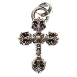 CHROME HEARTS クロムハーツ FILIG CROSS-XSM W BALE フィリグリークロスXSベイル Wベイル シルバーネックレストップ シルバー