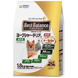 （まとめ買い）ユニ・チャーム ベストバランス カリカリ仕立て ヨークシャー・テリア用 1.8kg 〔×4〕