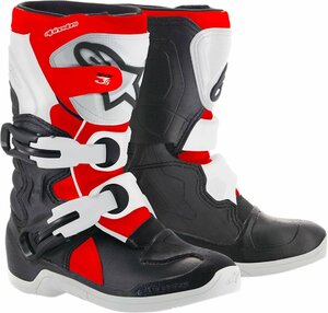 US 10 - ブラック/ホワイト/レッド - ALPINESTARS アルパインスターズ 子供用 Tech 3S ブーツ