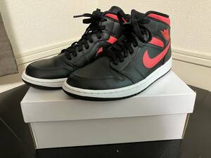 《1円スタート》NIKE　WMNS AIR JORDAN 1 MID　ナイキ　ウィメンズ エアジョーダン1ミッド　BQ6472-004　(27cm)