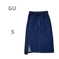 【ジーユー GU】デニムスカート ラップスカート ハイウエスト インディゴ S