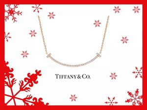 TIFFANY＆CO◎￥47万 未使用◎T スマイル ダイヤ・18K ローズゴールドペンダント