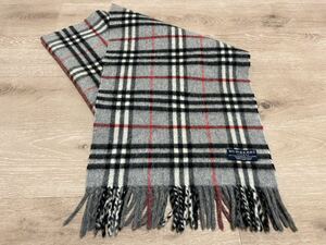 BURBERRY　バーバリー　マフラー　カシミア50％ ウール50％　グレー　送料無料!!