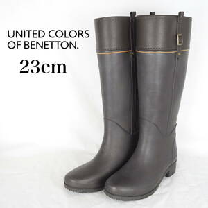 EB5234*UNITED COLORS OF BENETTON*レディースレインブーツ*23cm*茶