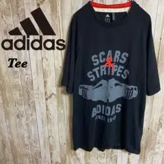 【F22】adidasアディダスSCARS&STRIRESプリントロゴTee