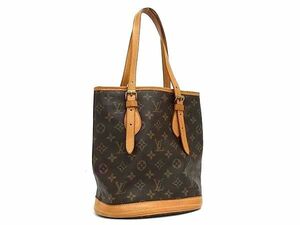 1円 ■美品■ LOUIS VUITTON ルイヴィトン M42238 モノグラム バケットPM プチバケット トートバッグ ショルダー ブラウン系 FB4173