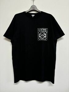 【入手困難】 LOEWE ロエベ 半袖 Tシャツ 黒 ブラック L ロゴ 刺繍 美品 中古 希少 レア