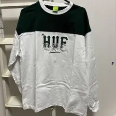 HUF 長袖シャツ L ホワイト/ダークグリーン