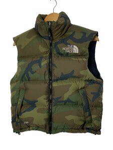 THE NORTH FACE◆ダウンベスト/XS/ポリエステル/KHK/カモフラ/NDW01624