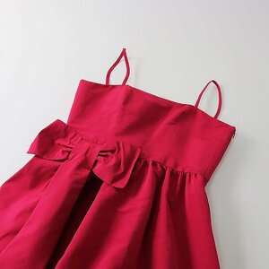 RED VALENTINO レッド ヴァレンティノ タフタナイロン リボン付き ノースリーブドレス 40/フーシャピンク【2400013402828】