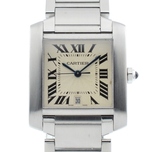 カルティエ CARTIER W51002Q3 タンクフランセーズ LM デイト 自動巻き メンズ 良品 E#136324