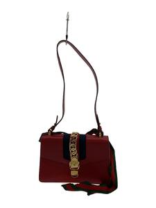 GUCCI◆GUCCI グッチ ショルダーバッグ/レザー/RED/421882/シルヴィショルダー