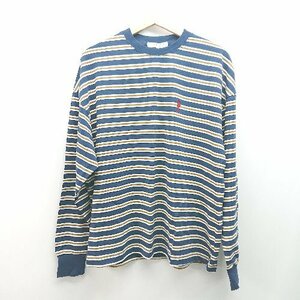 ◇ ◎ ●未使用● U.S. POLO ASSN. クルーネック ロゴワンポイント カジュアル 長袖 Tシャツ サイズM ネイビー メンズ E