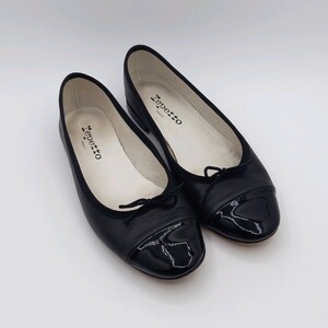 repetto レペット Flora Ballerina フローラ バレリーナ フラットシューズ バレエシューズ パンプス ブラック 黒 23.5 エナメル レザー