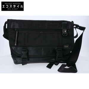 美品 PORTER ポーター 703-07967 HEAT MESSENGER BAG(L) ヒート メッセンジャーバッグ / ショルダーバッグ ブラック