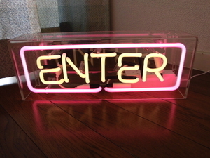 新品☆ネオン管☆照明ENTER　店舗ビンテージ入口インテリアneonネオンワードword看板ブルックリン什器ネオンサインdetailアメリカン雑貨usa