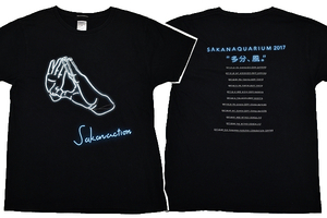 Y-6003★送料無料★美品★Sakanaction サカナクション SAKANAQUARIUM 2017年 多分、風 ハンドサインツアー★ブラック黒色 半袖 T-シャツ Ｍ