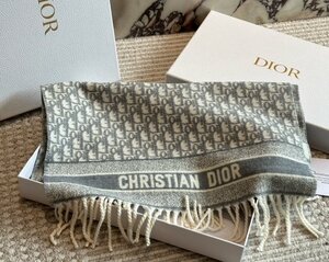 Christian Dior クリスチャンディオール カシミヤ　マフラー　200*40cm　ベージュ