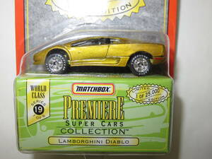 【LAMBORGHINI DIABLO】ランボルギーニ ディアブロ　MATCHBOX　PREMIERE SUPER CARS COLLECTION　ミニカー　未開封