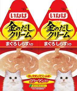 （まとめ買い）いなばペットフード 金のだしクリーム まぐろ しらす入り 60g (30g×2) IC-81 猫用 〔×24〕