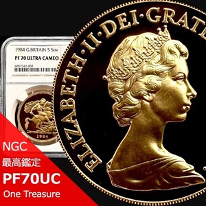 ◆傑作◆【最高鑑定】1984年 イギリス ヤングエリザベス 5ポンド金貨 NGC PF70UC セントジョージ 竜退治 英国 アンティークコイン モダン