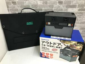 ★中古品★ オウルテック ポータブル電源 OWL-LPBL100501 /AUKEY PowerHelio Y100 ソーラーパネル SP-GP10 まとめて