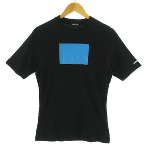 コムサ COMME CA WALK Tシャツ 半袖 プリント ブラック 黒 ブルー 青 LL メンズ