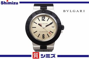 1円【BVLGARI 】稼働品 ブルガリ アルミニウム AL38A 自動巻 メンズ腕時計 ラバー 箱付◆質屋