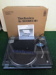 外箱/取説付き Technics SL-1200 MK3-K ターンテーブル 純正ダストカバー/スリップマット付き テクニクス 名機 黒 BLACK 動作確認済み