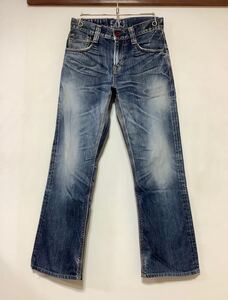 Y-1356 EDWIN BLUE TRIP エドウィン ブルートリップ 503 デニムパンツ W28 ブーツカット ユーズド加工 ジーンズ ジーパン 日本製