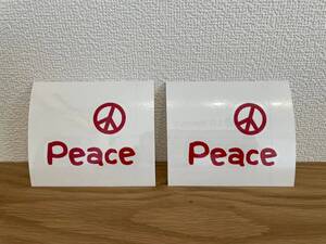 ■□ peace ピース ☆ 平和 ステッカー シール デコ □■ レッド 2シートセット