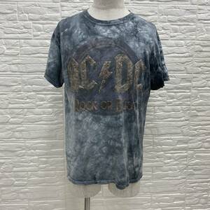 【869】AC/DC Rock OR Bust ロックTシャツ 半袖 ダイタイ柄 夏フェス アウトドア キャンプ